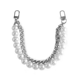Silver Pearl Bag Charm Chain